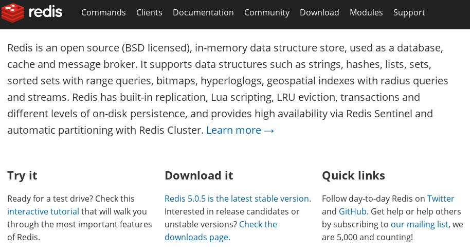 Redis page